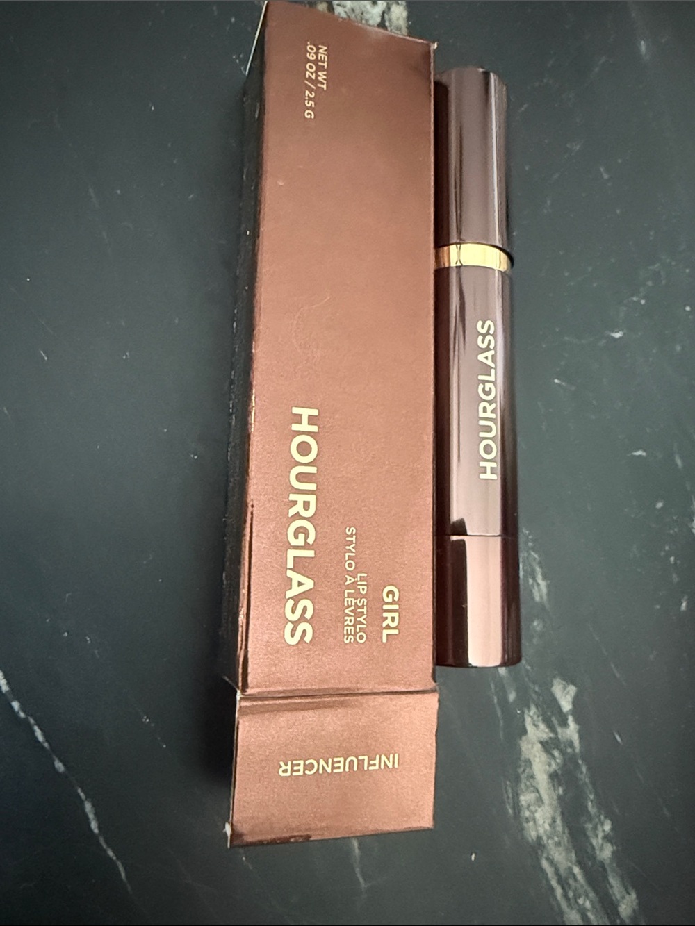Hourglass Lip Stylo in Brown with Gold Logo